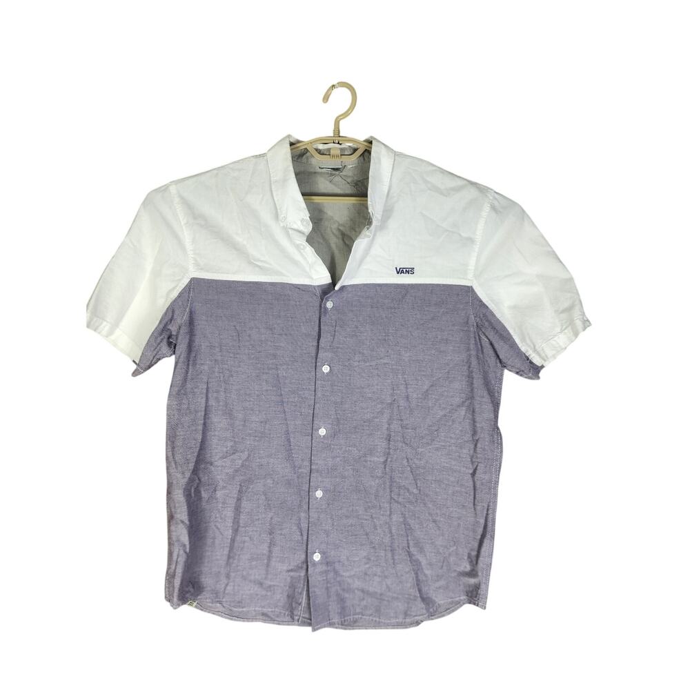 VANS short sleeve Button Down shirt men's large